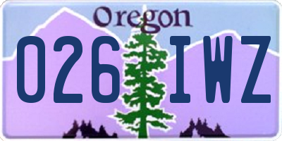 OR license plate 026IWZ