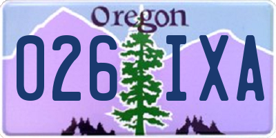 OR license plate 026IXA