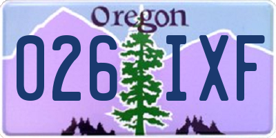 OR license plate 026IXF