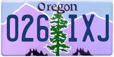 OR license plate 026IXJ