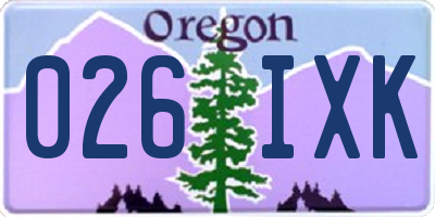 OR license plate 026IXK