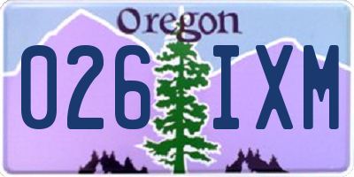 OR license plate 026IXM
