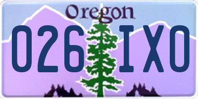 OR license plate 026IXO