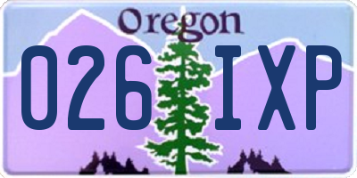 OR license plate 026IXP