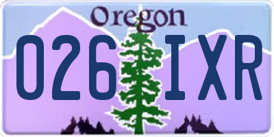 OR license plate 026IXR