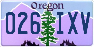OR license plate 026IXV