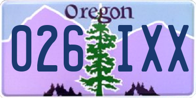 OR license plate 026IXX