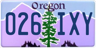 OR license plate 026IXY