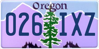 OR license plate 026IXZ