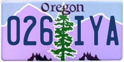 OR license plate 026IYA