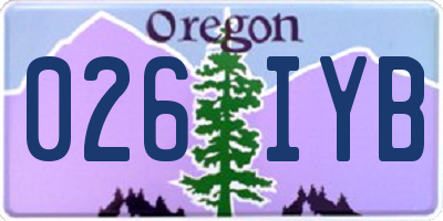 OR license plate 026IYB