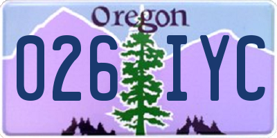 OR license plate 026IYC