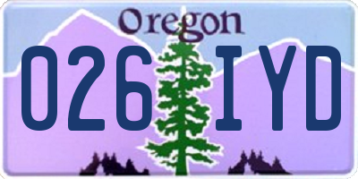 OR license plate 026IYD
