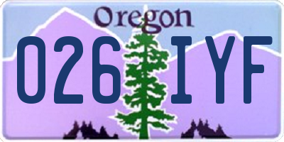 OR license plate 026IYF