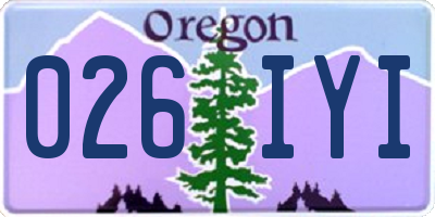 OR license plate 026IYI