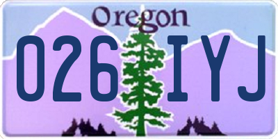 OR license plate 026IYJ