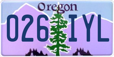 OR license plate 026IYL