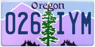 OR license plate 026IYM