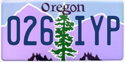 OR license plate 026IYP