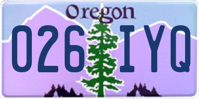 OR license plate 026IYQ