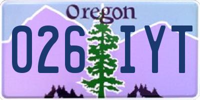 OR license plate 026IYT