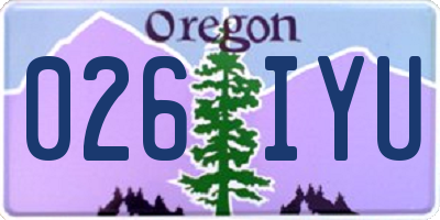 OR license plate 026IYU