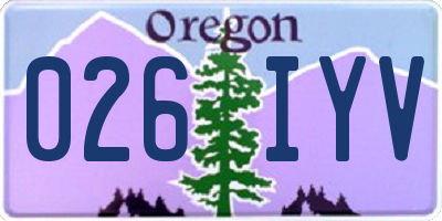 OR license plate 026IYV