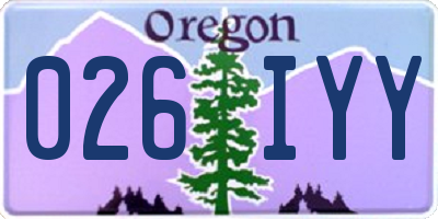 OR license plate 026IYY