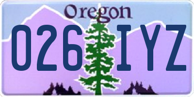 OR license plate 026IYZ