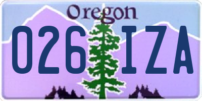OR license plate 026IZA