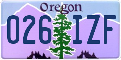 OR license plate 026IZF