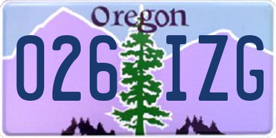 OR license plate 026IZG