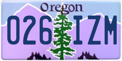 OR license plate 026IZM
