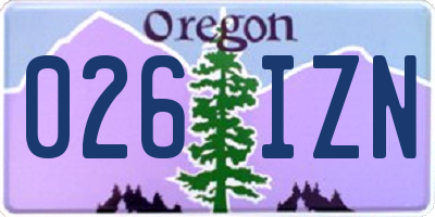 OR license plate 026IZN