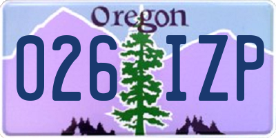 OR license plate 026IZP