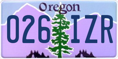 OR license plate 026IZR