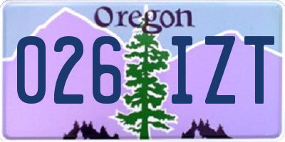 OR license plate 026IZT