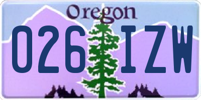 OR license plate 026IZW