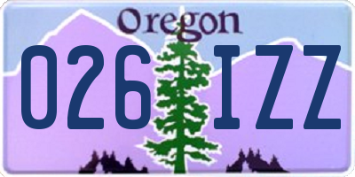 OR license plate 026IZZ