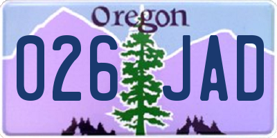 OR license plate 026JAD