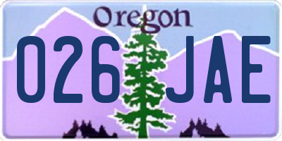 OR license plate 026JAE