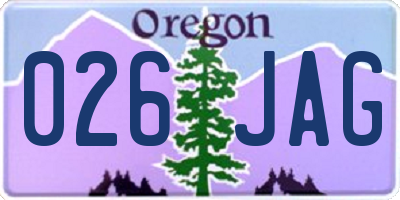 OR license plate 026JAG
