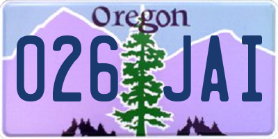 OR license plate 026JAI