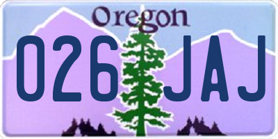 OR license plate 026JAJ