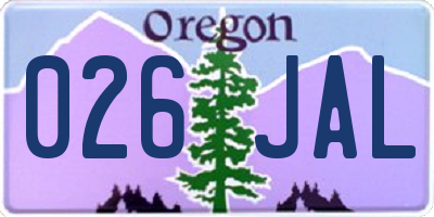 OR license plate 026JAL