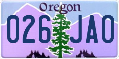 OR license plate 026JAO