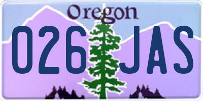 OR license plate 026JAS