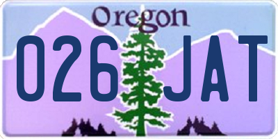 OR license plate 026JAT