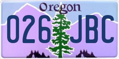 OR license plate 026JBC