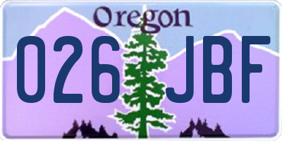 OR license plate 026JBF